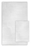 Weißer waschbarer Teppich mit filigranem Muster, ideal für moderne Wohnräume und Badezimmer